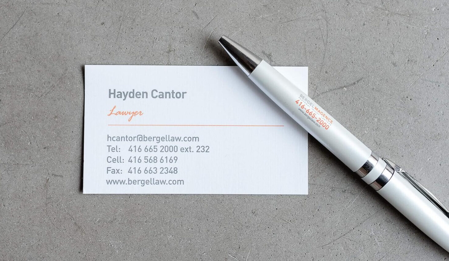 card of Hayden Cantor Personal Injury Lawyer